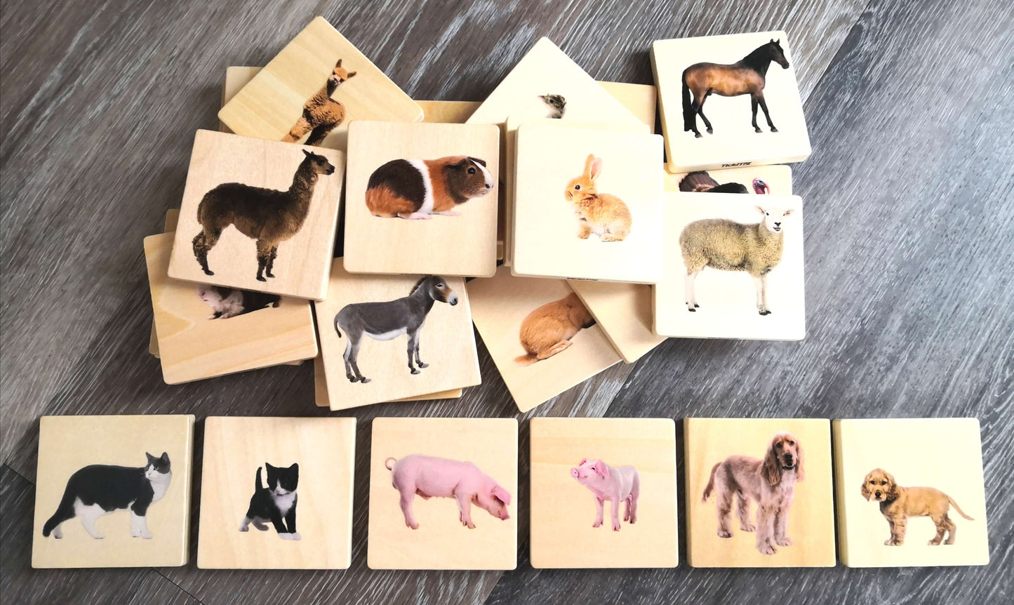animal matching tiles - domestic