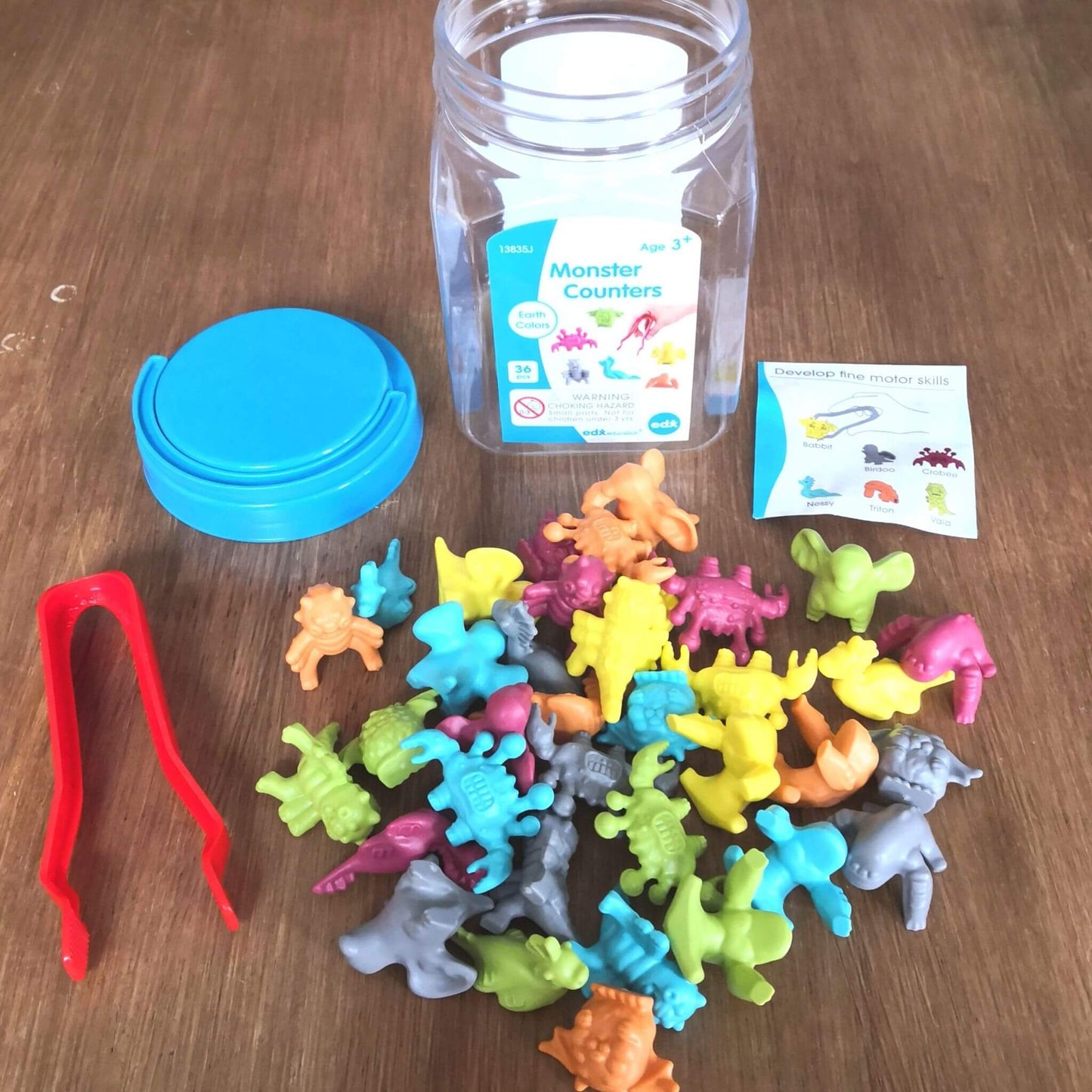 Monster Counters Jar and Tweezers