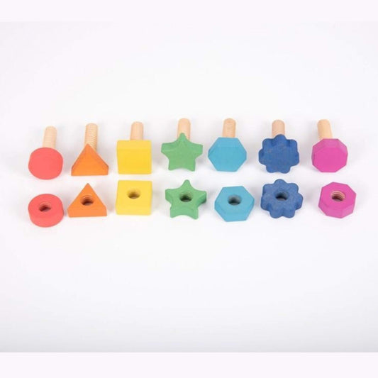 Rainbow wooden nuts and bolts