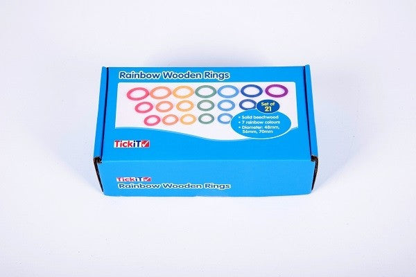 Rainbow Wooden Rings