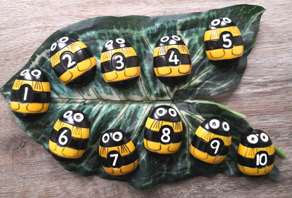 Bee Number Stones 1-10