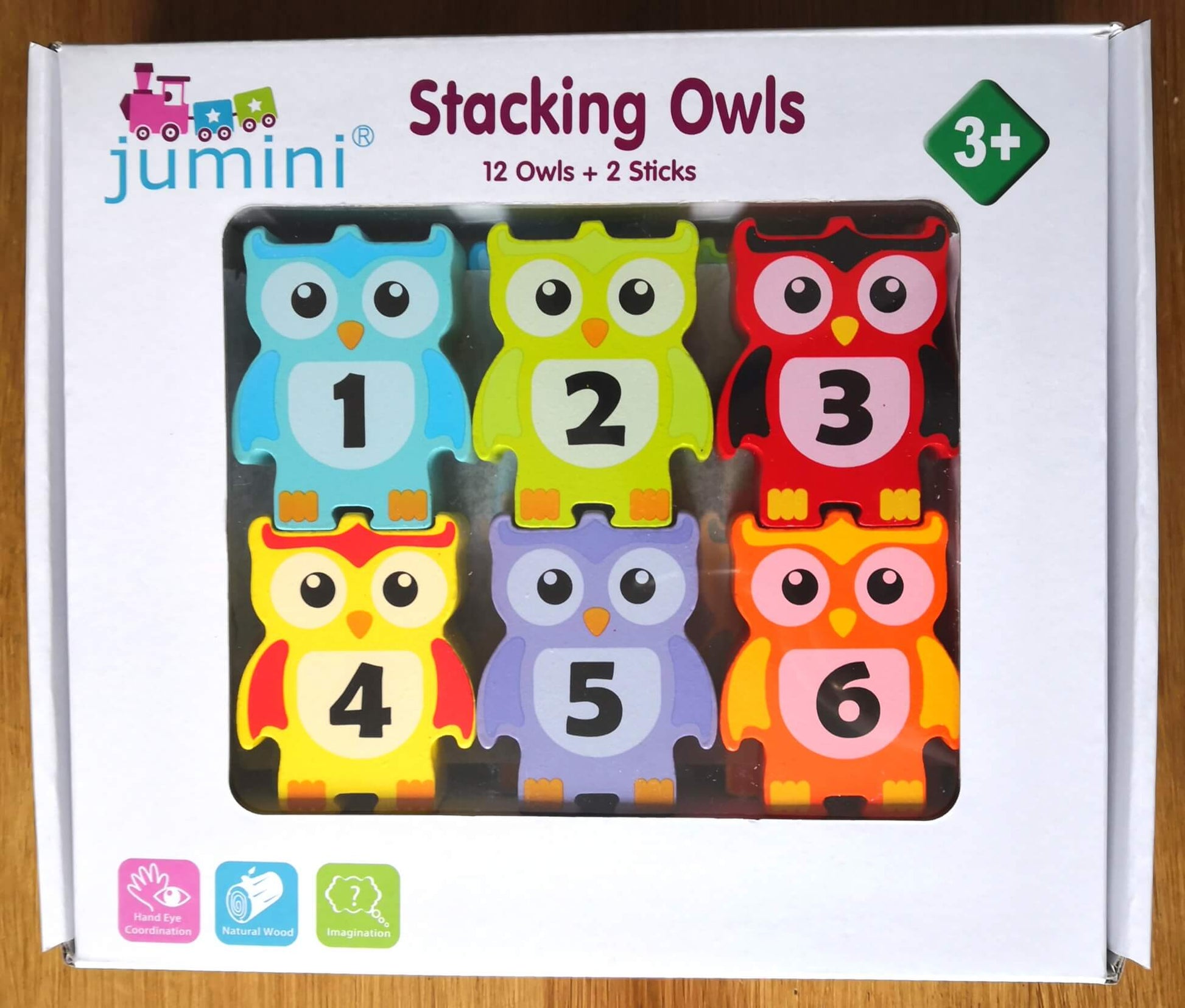 Owl game - Wooden number stacking