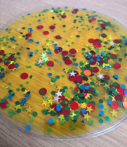 Sensory Gel Shapes with Glitter