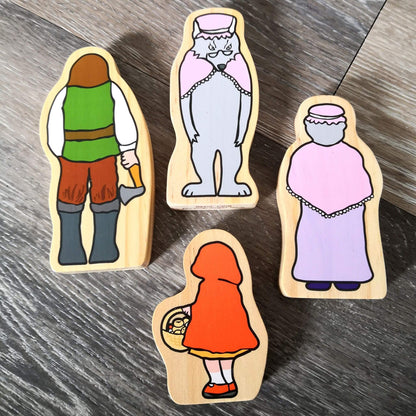 Little red riding hood wooden characters
