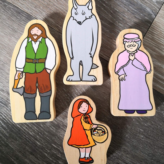 Little red riding hood wooden characters
