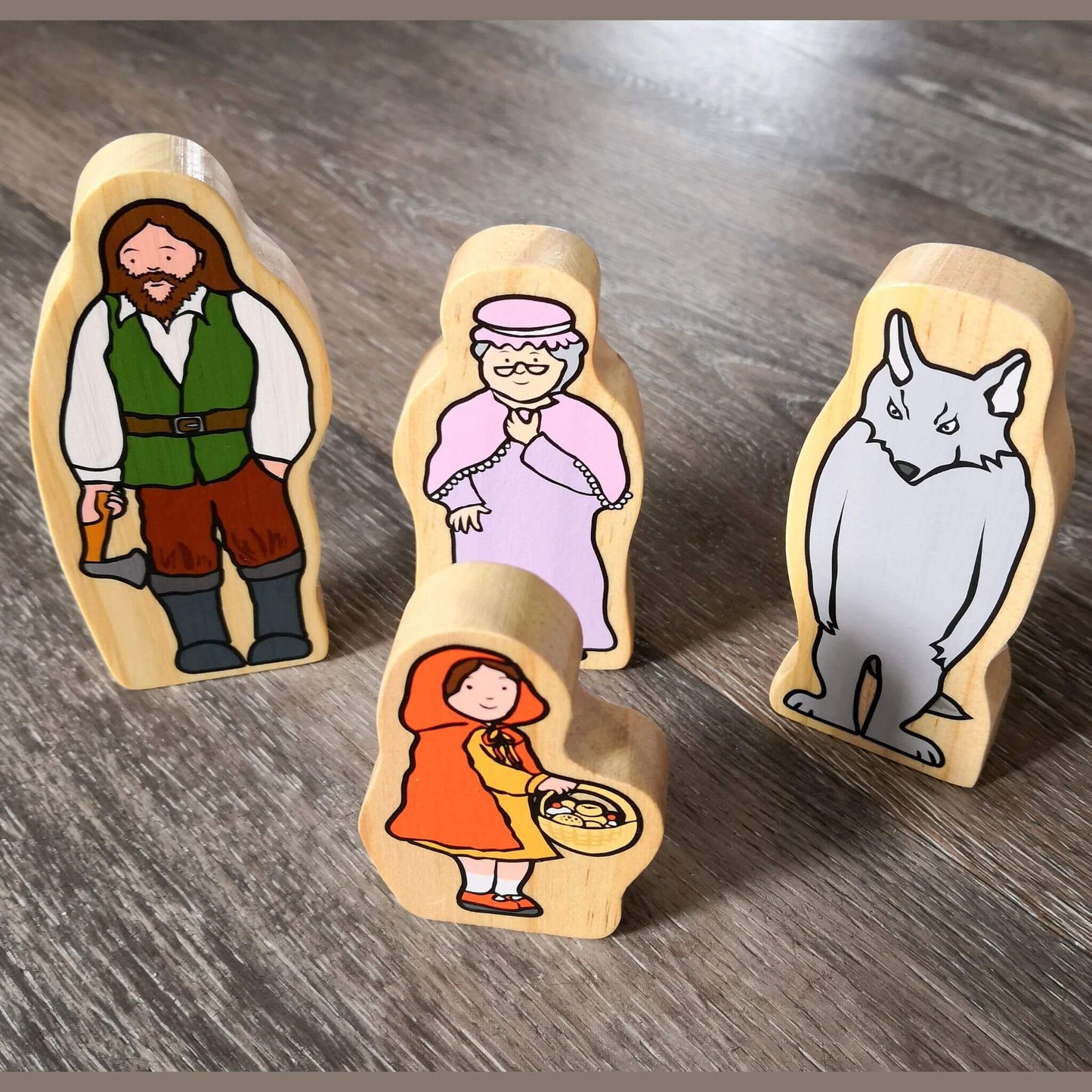 Little red riding hood wooden characters