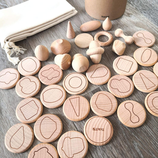 Wooden treasures touch and match
