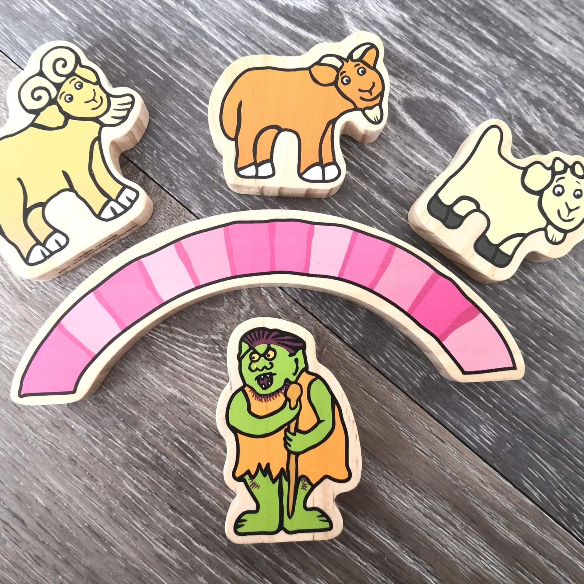Billy goats gruff characters - yellow door